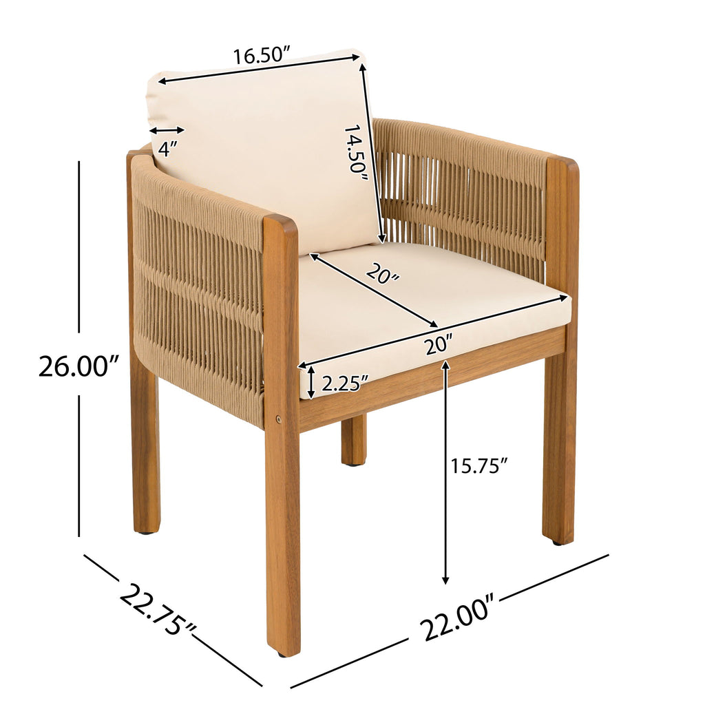 Outdoor Dining Set With Table And Rope Chairs