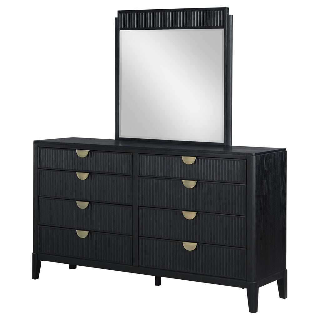 Ennis - 8 Drawer Dresser With Mirror - Black