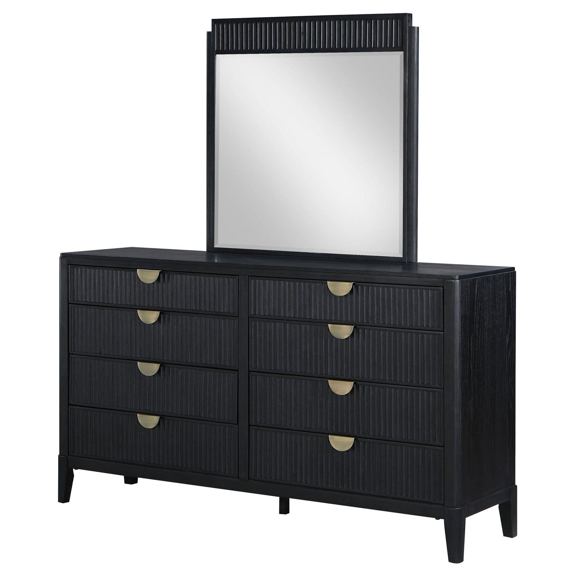 Ennis - 8 Drawer Dresser With Mirror - Black