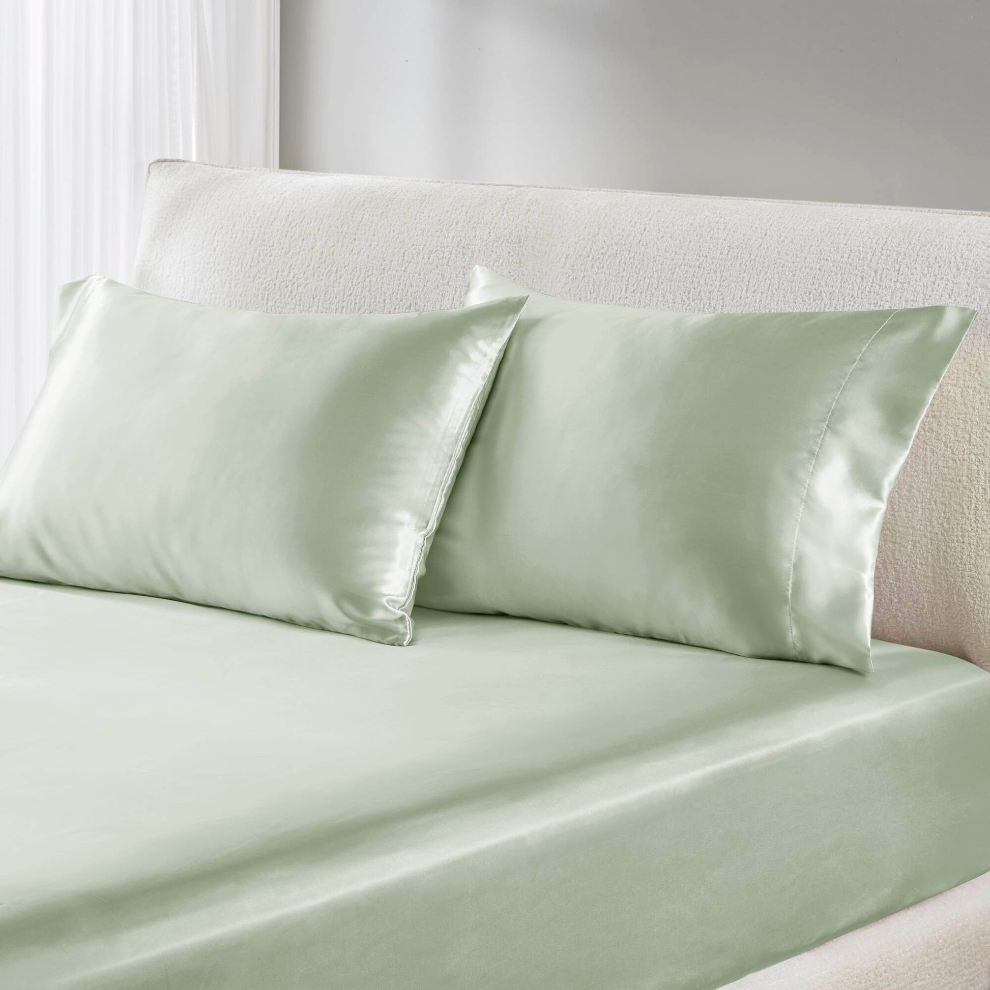Satin - King Luxury Pillowcases (Set of 2) - Sage