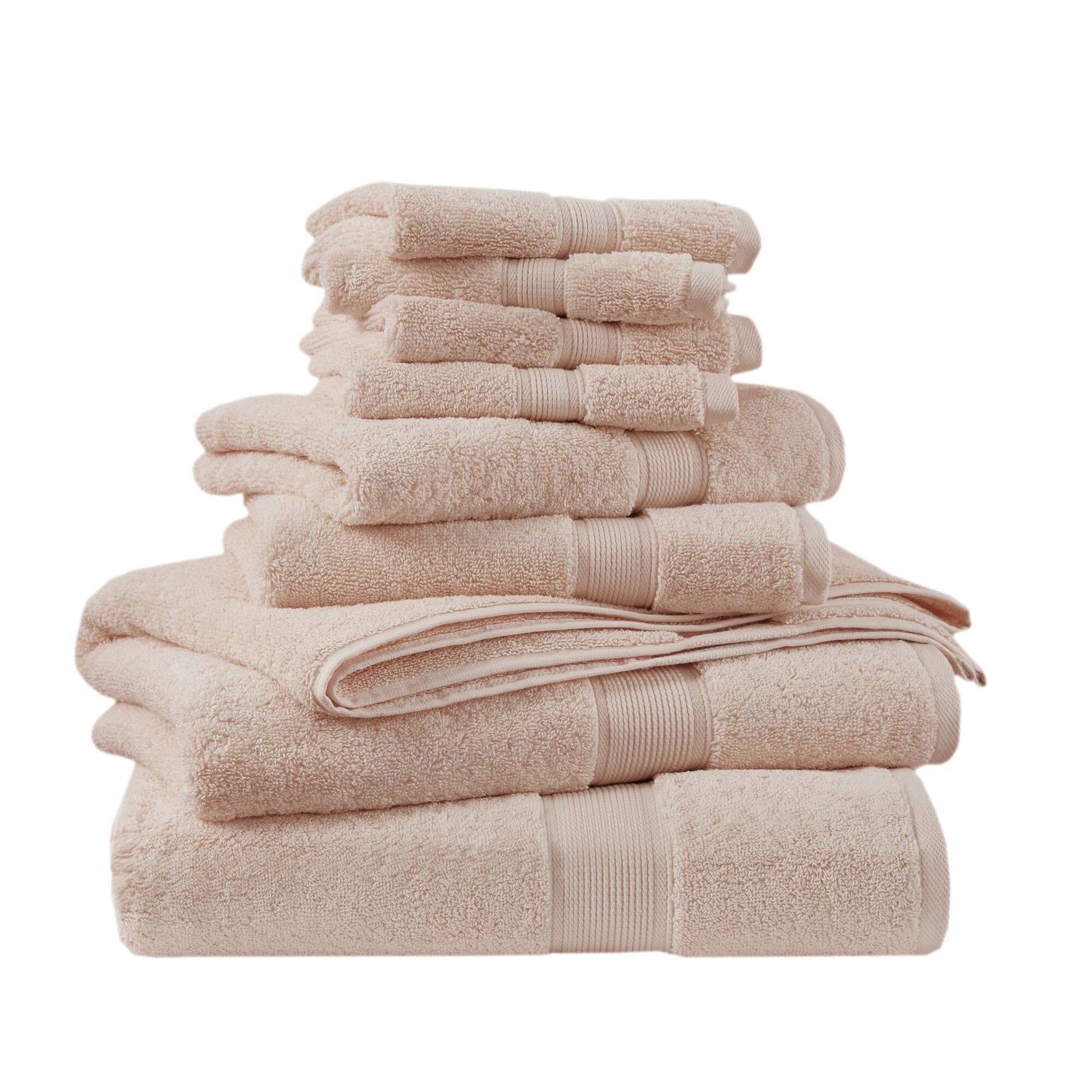 800GSM - 8 Piece Antimicrobial Towel Set - Blush
