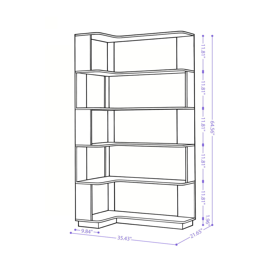 L-Shaped Corner Bookshelf