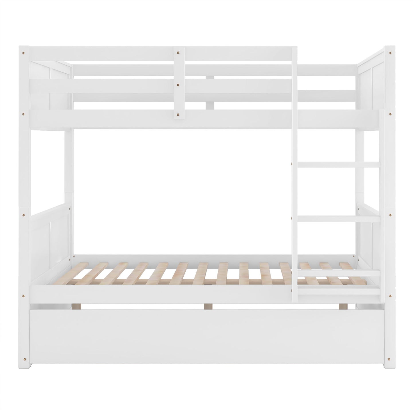 Gewnee - Full-Over-Full Kids Bunk Bed With Twin Trundle - White