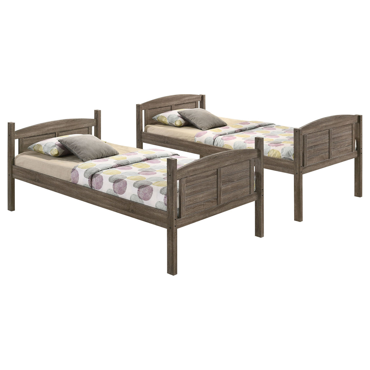 Shasta - Twin Over Twin Bunk Bed With 2 Twin Mattresses - Brown