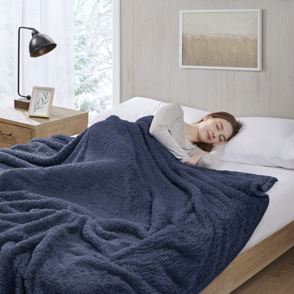 Burlington - Twin Berber Blanket - Navy