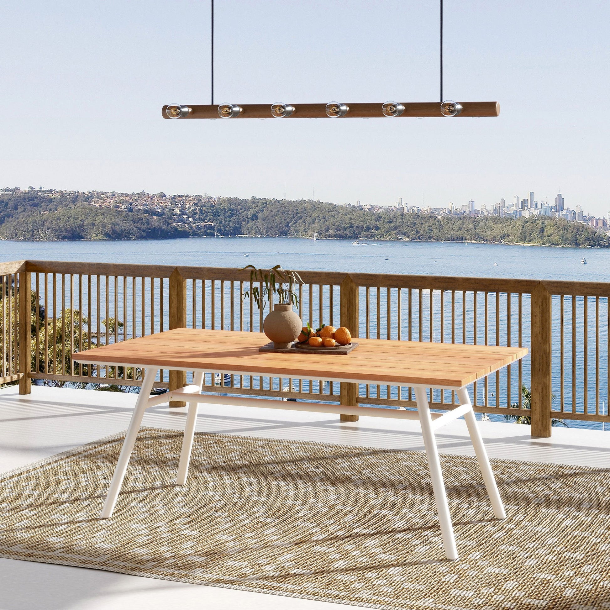 Maiden - 6 Seater Patio Dining Table - Natural Teak