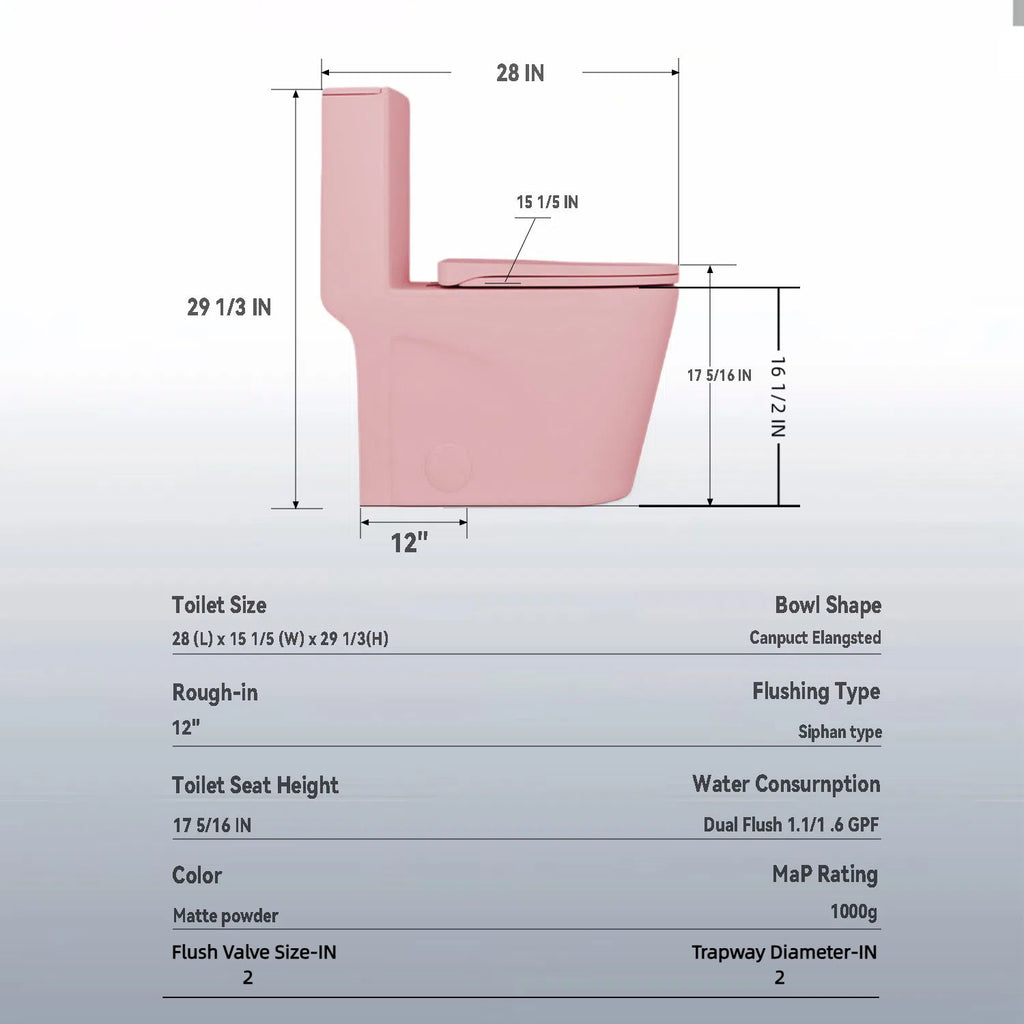 1 Piece Toilet With Tornado Flush, Dual Flush, And ADA Height Comfort Chair