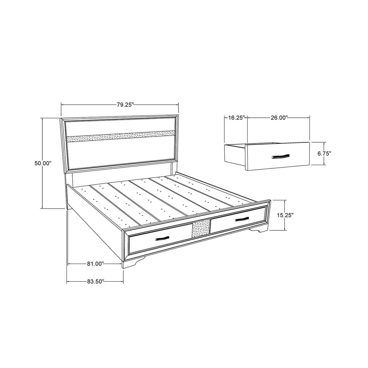 Ryder - 5 Piece Bedroom Set With Drawer Footboard