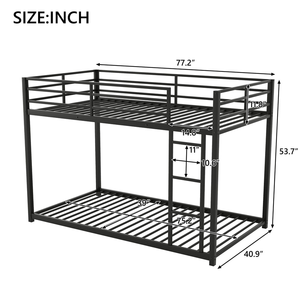 Metal Bunk Bed, Low Bunk Bed With Ladder