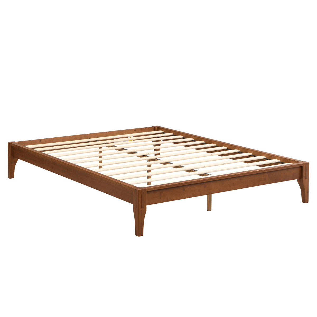 Solid Dry Bamboo Platform Bed Frame, With Slat Support
