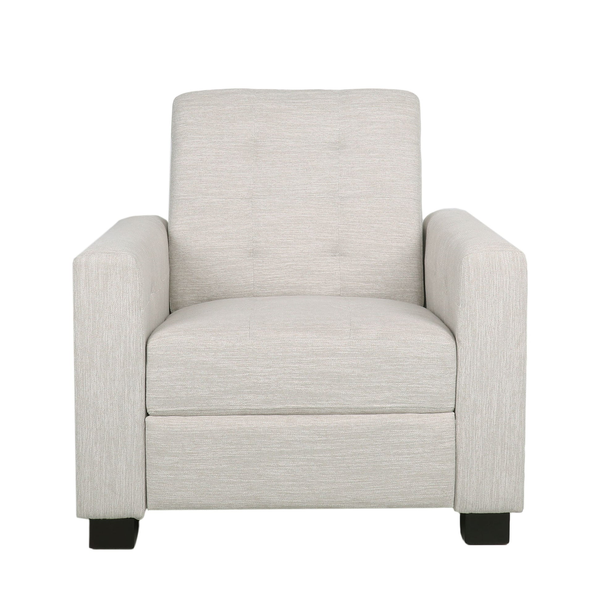 Contemporary Recliner Chair With Push Back Function And Birchwood Legs