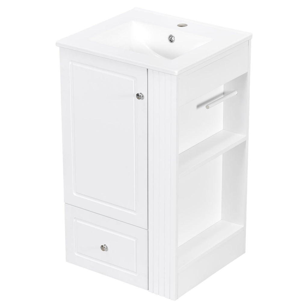 Modern Freestanding Bathroom Vanity With Sink, Soft-Close Drawer, Towel Bar