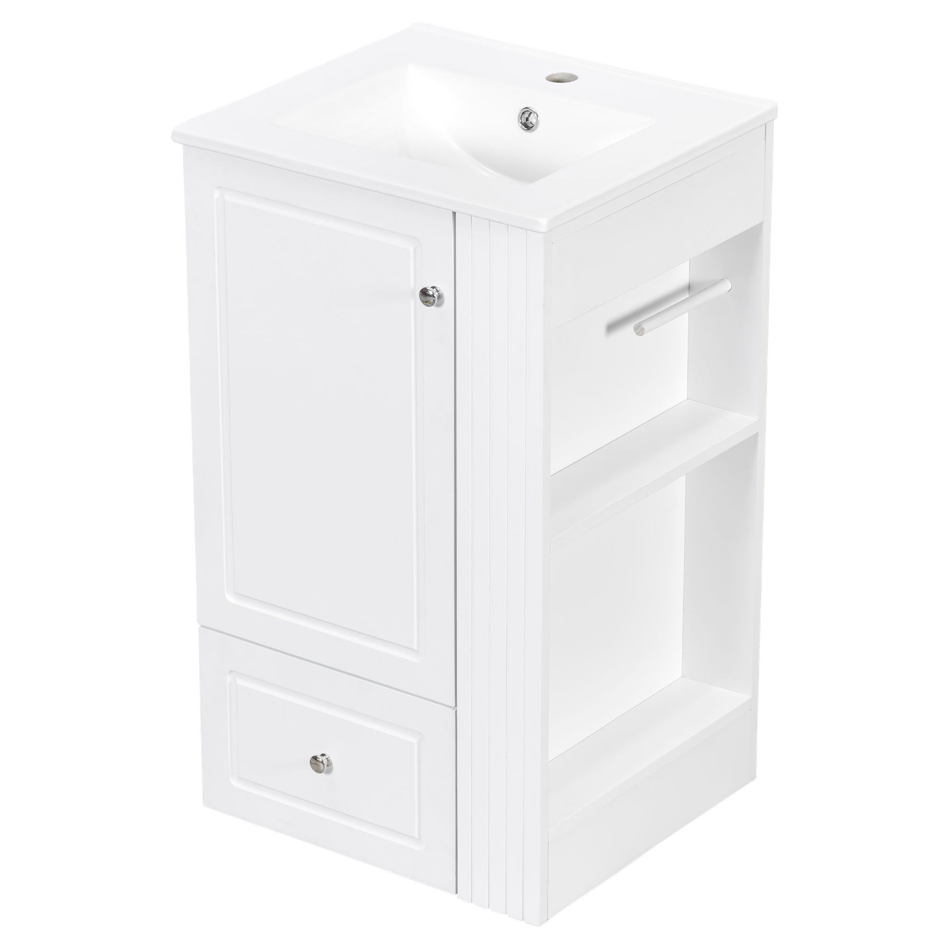 Modern Freestanding Bathroom Vanity With Sink, Soft-Close Drawer, Towel Bar