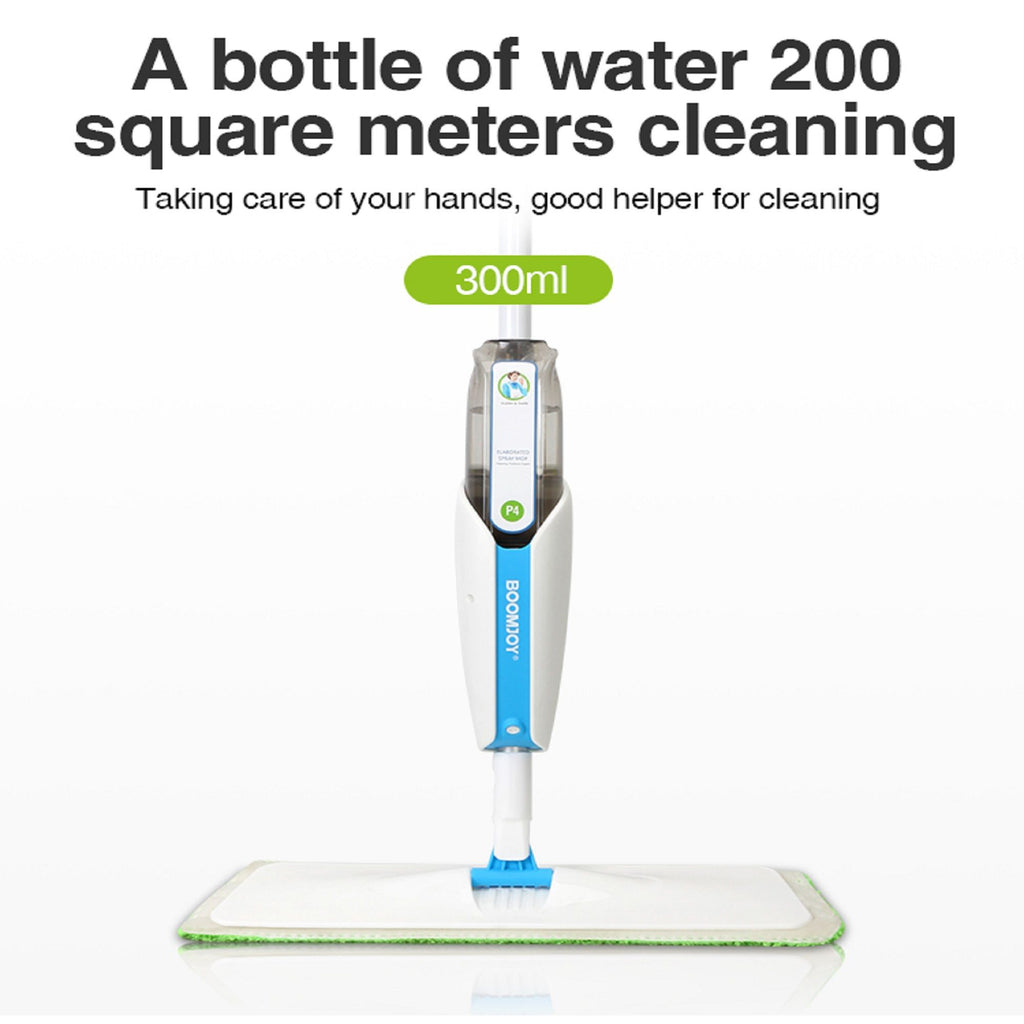 Superfine Fiber Washable Mat Spray Mop With 300Ml Reusable Bottle For Various Floors - Blue