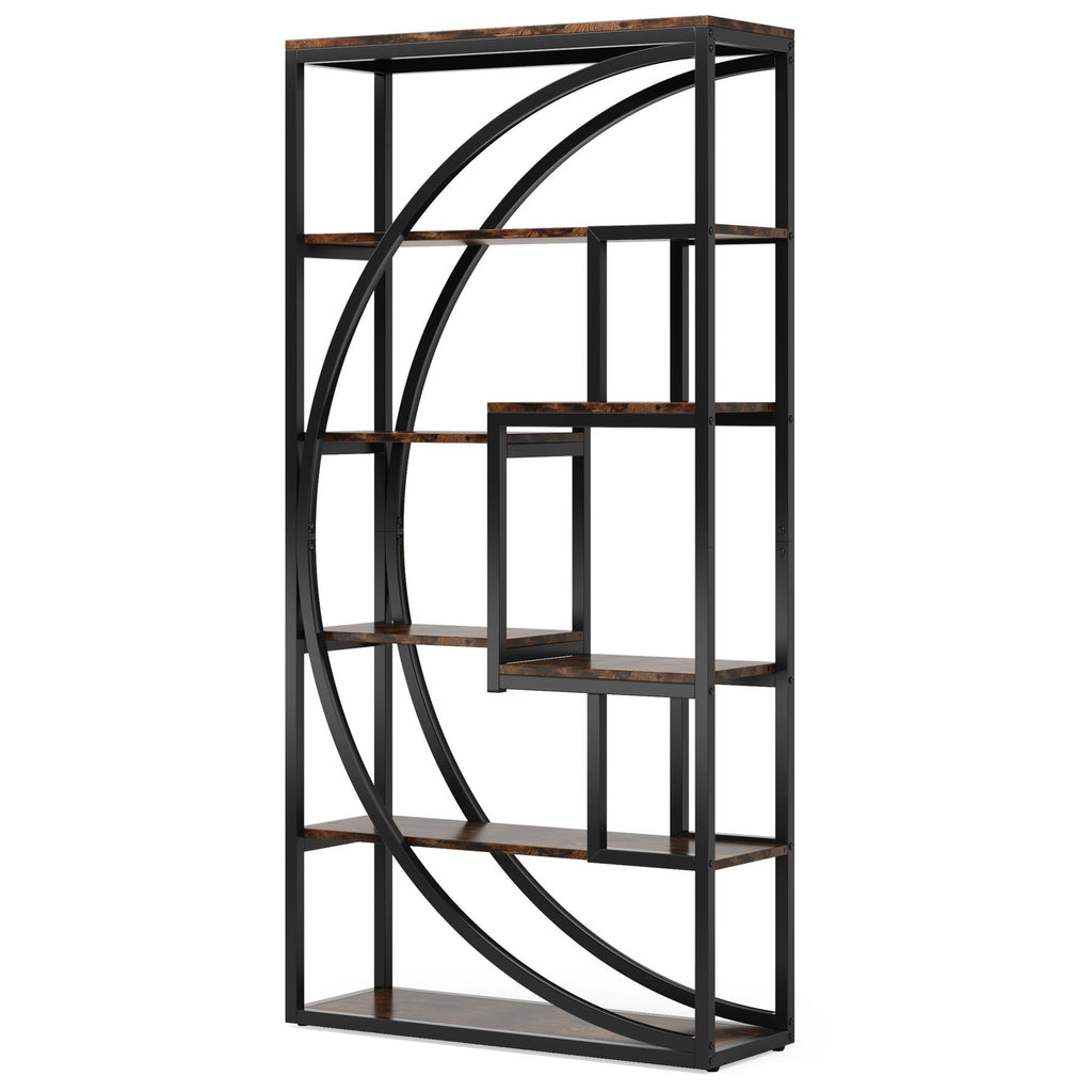 5 Tier Etagere Bookshelf With 8 Open Shelves Organizer For Living Room
