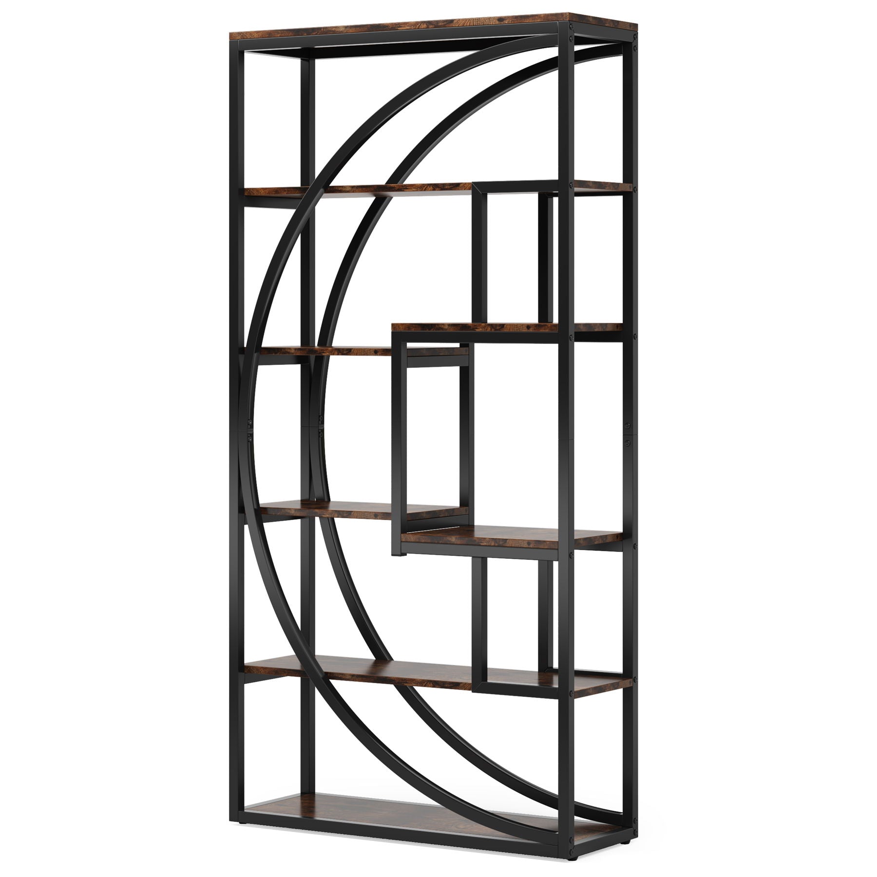 5 Tier Etagere Bookshelf With 8 Open Shelves Organizer For Living Room
