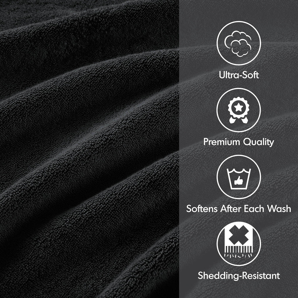 800GSM - Ultra-Soft Absorbent Towel Set - Black