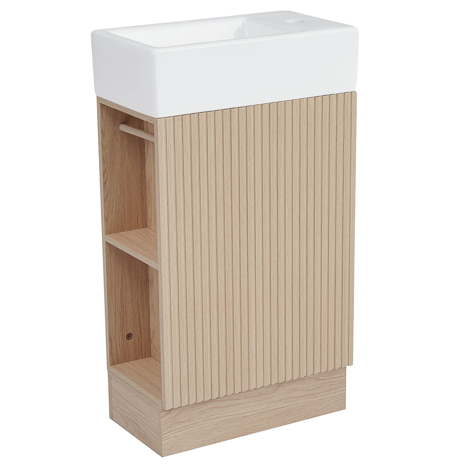 Modern Bathroom Vanity With Sink And 2 Tier Shelf