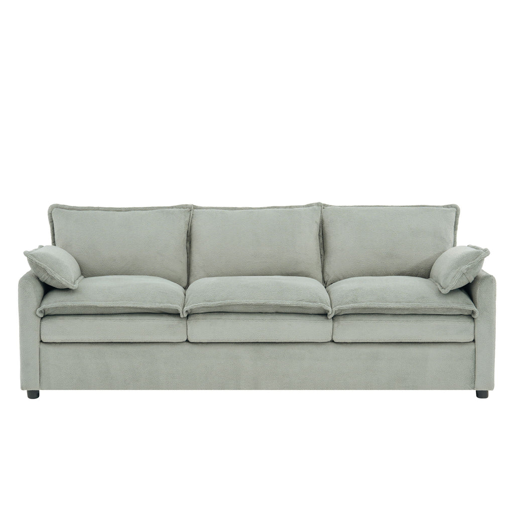 Modern 3 Seater Sofa With Side Storage Pockets For Living Room