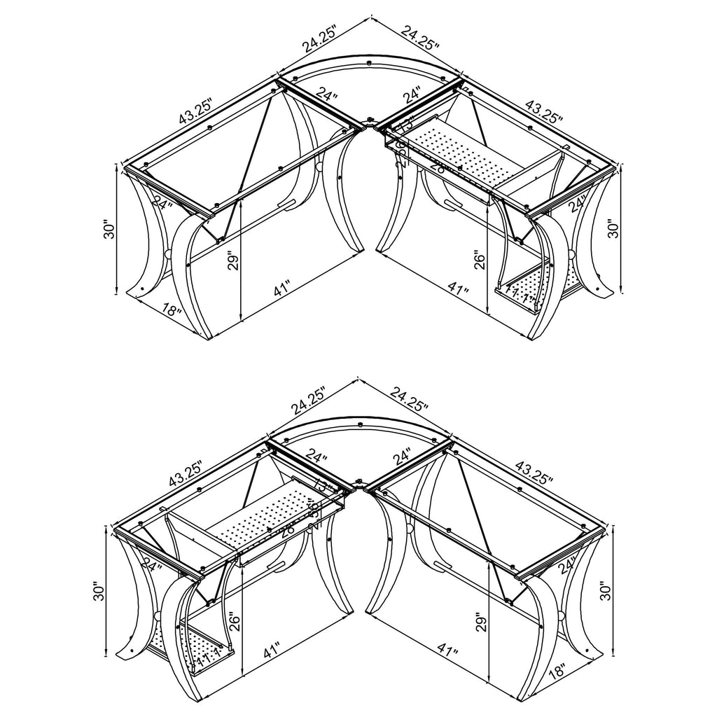 Henley - L Shape Computer Desk - Cappuccino