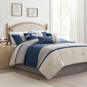 Palisades - California King 7 Piece Comforter Set - Blue