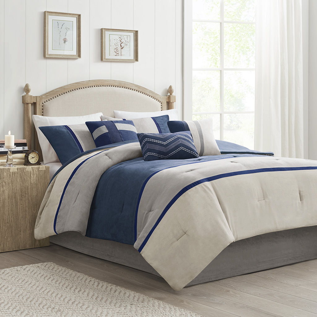 Palisades - King 7 Piece Comforter Set - Blue