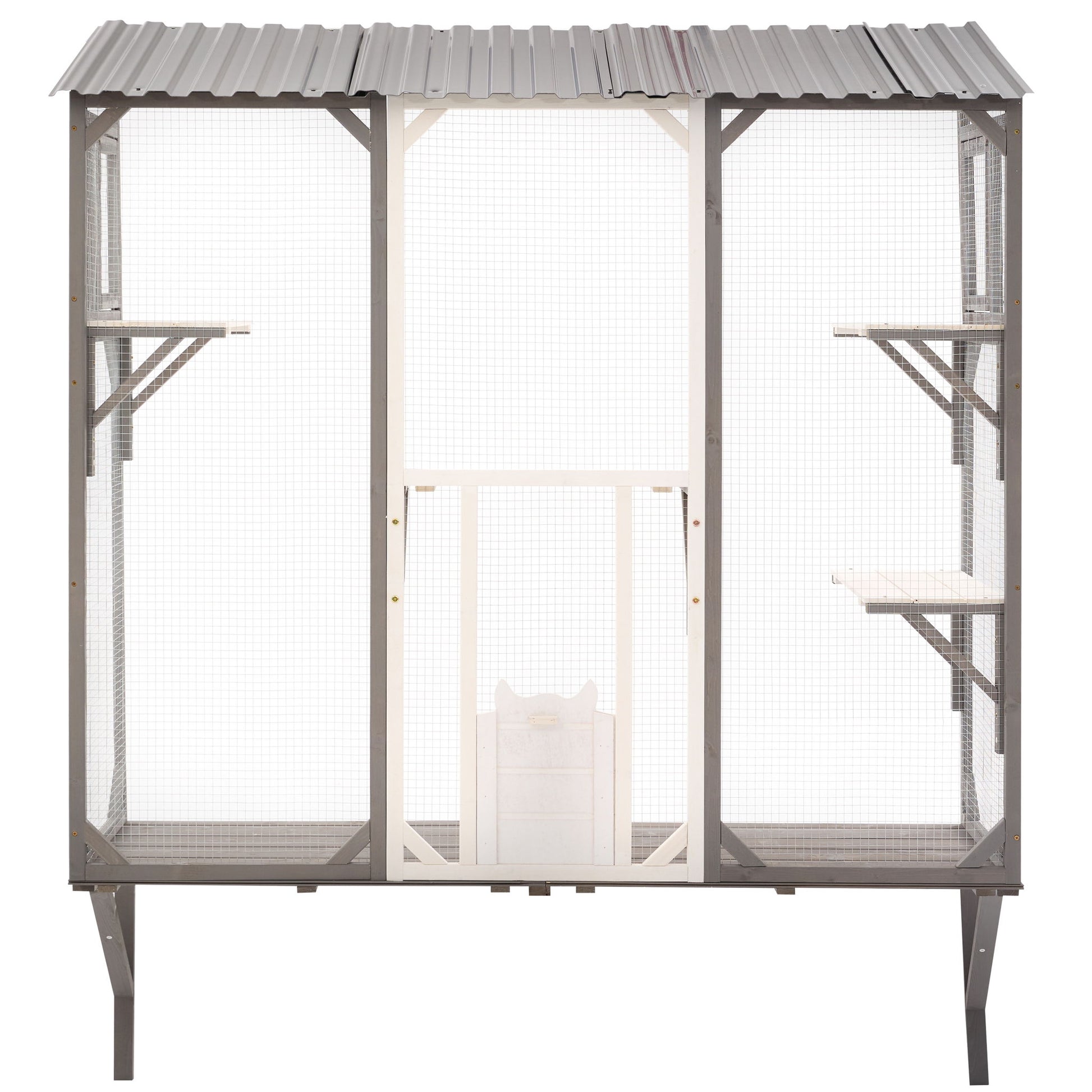 Outdoor Cat Catio With Platforms