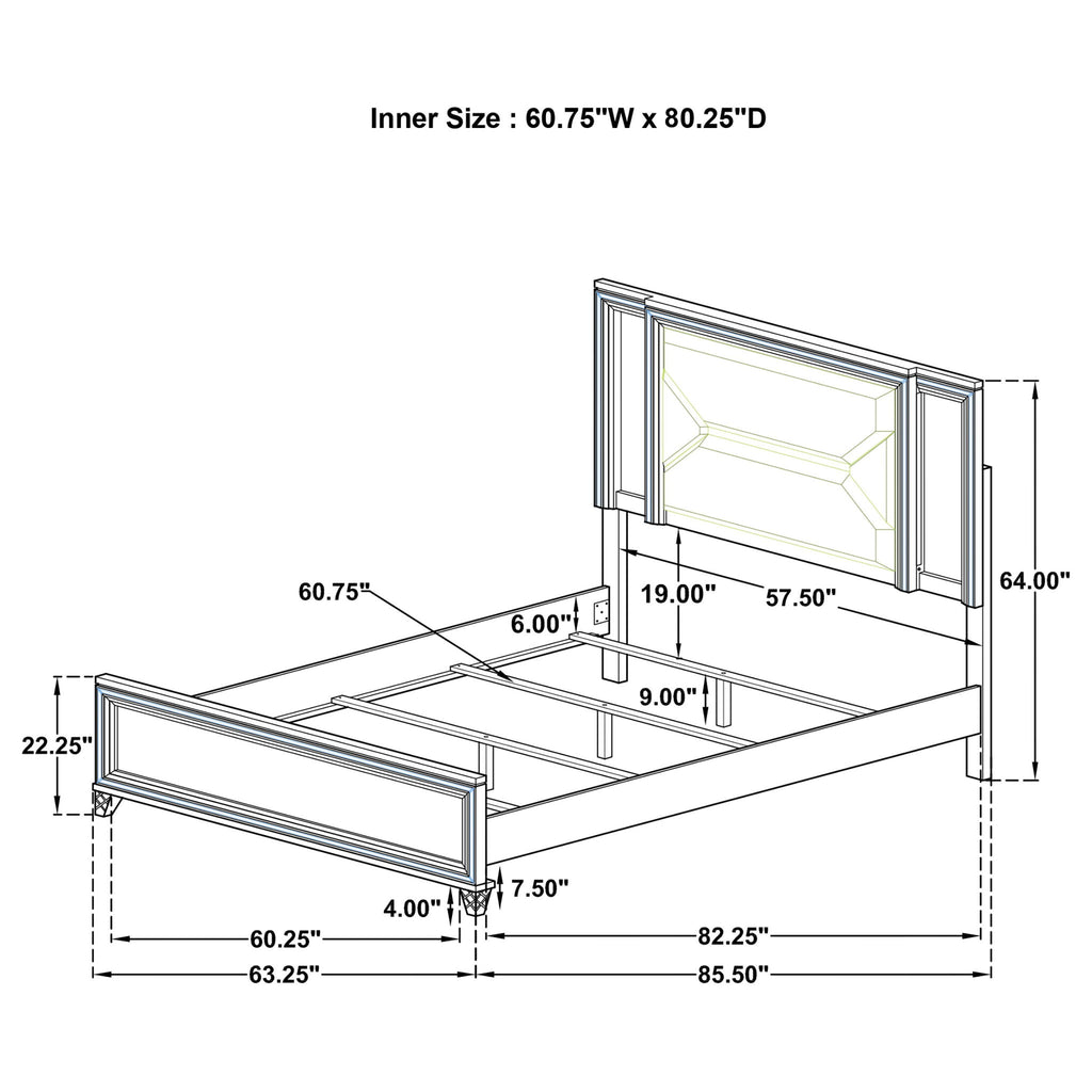 Modern Bedroom Set With LED Lighting