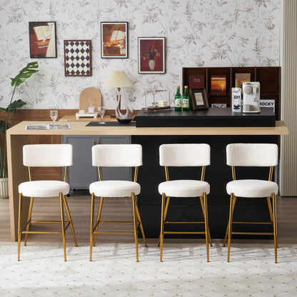 Modern Teddy Fabric Upholstered Bar Stools