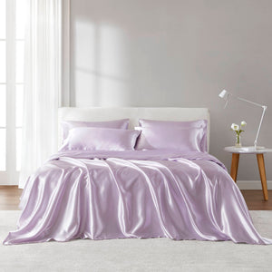 Satin - 4 Piece Twin Luxury Sheet Set - Lilac