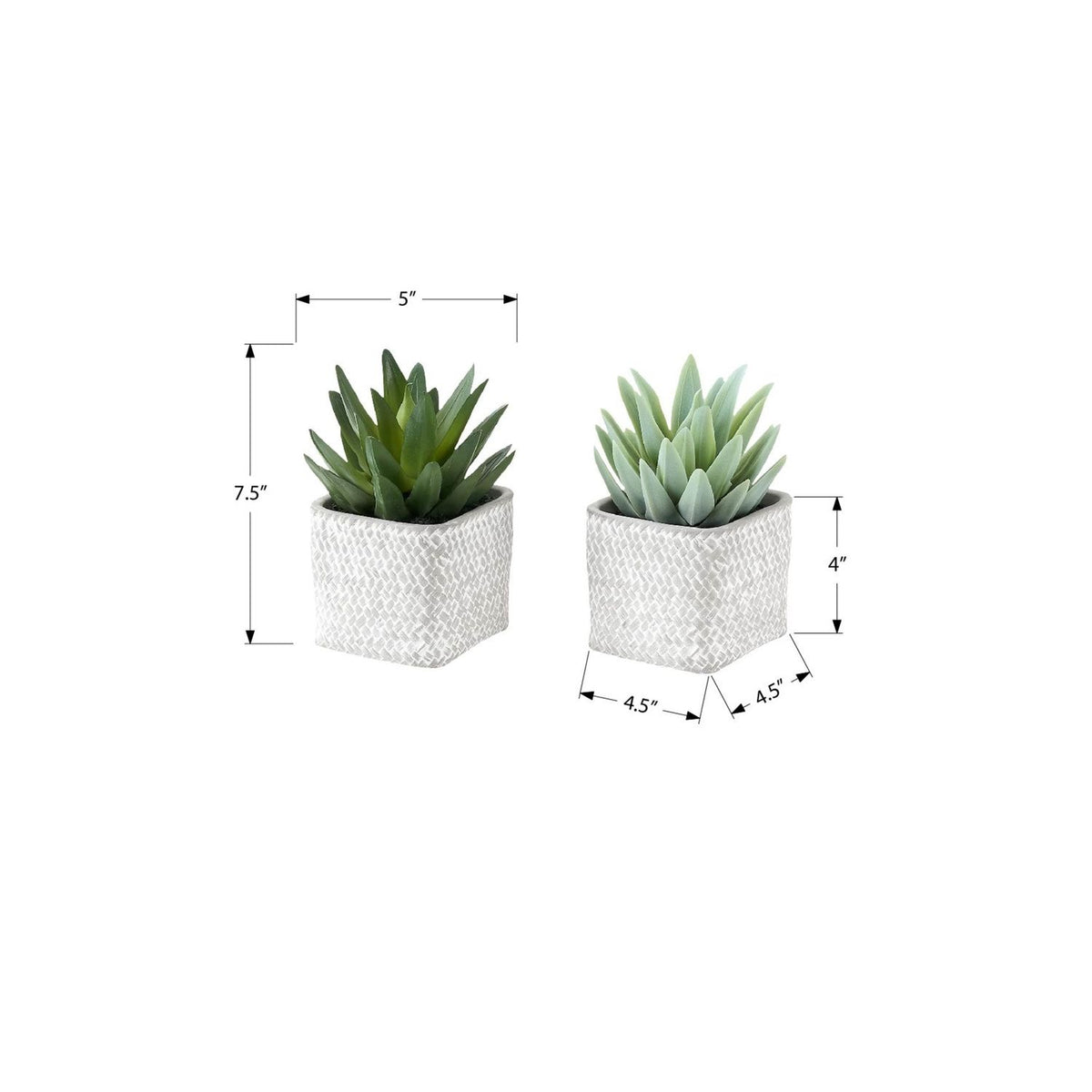 Artificial Succulent Table Decor (Set of 2) - Green Plastic