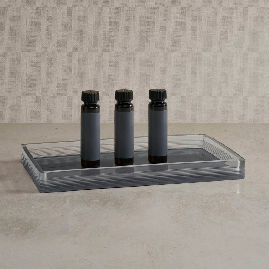 Clear Resin - Bath Accessories Set - Charcoal Mist