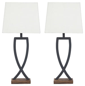 Makara - Metal Table Lamp (Set of 2) - Black / Brown