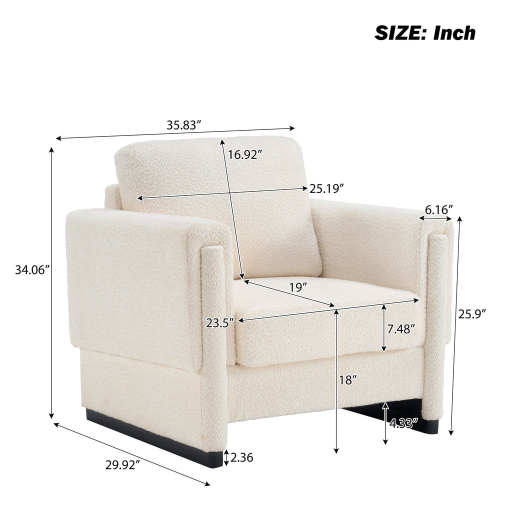 Upholstered Accent Armchair With Square Arm