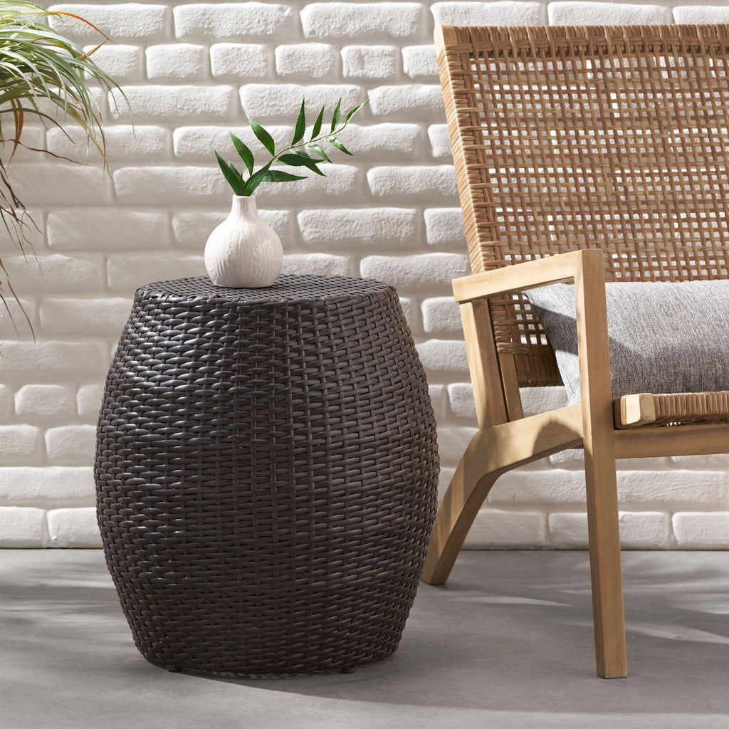 Outdoor Wicker Patio Side Table