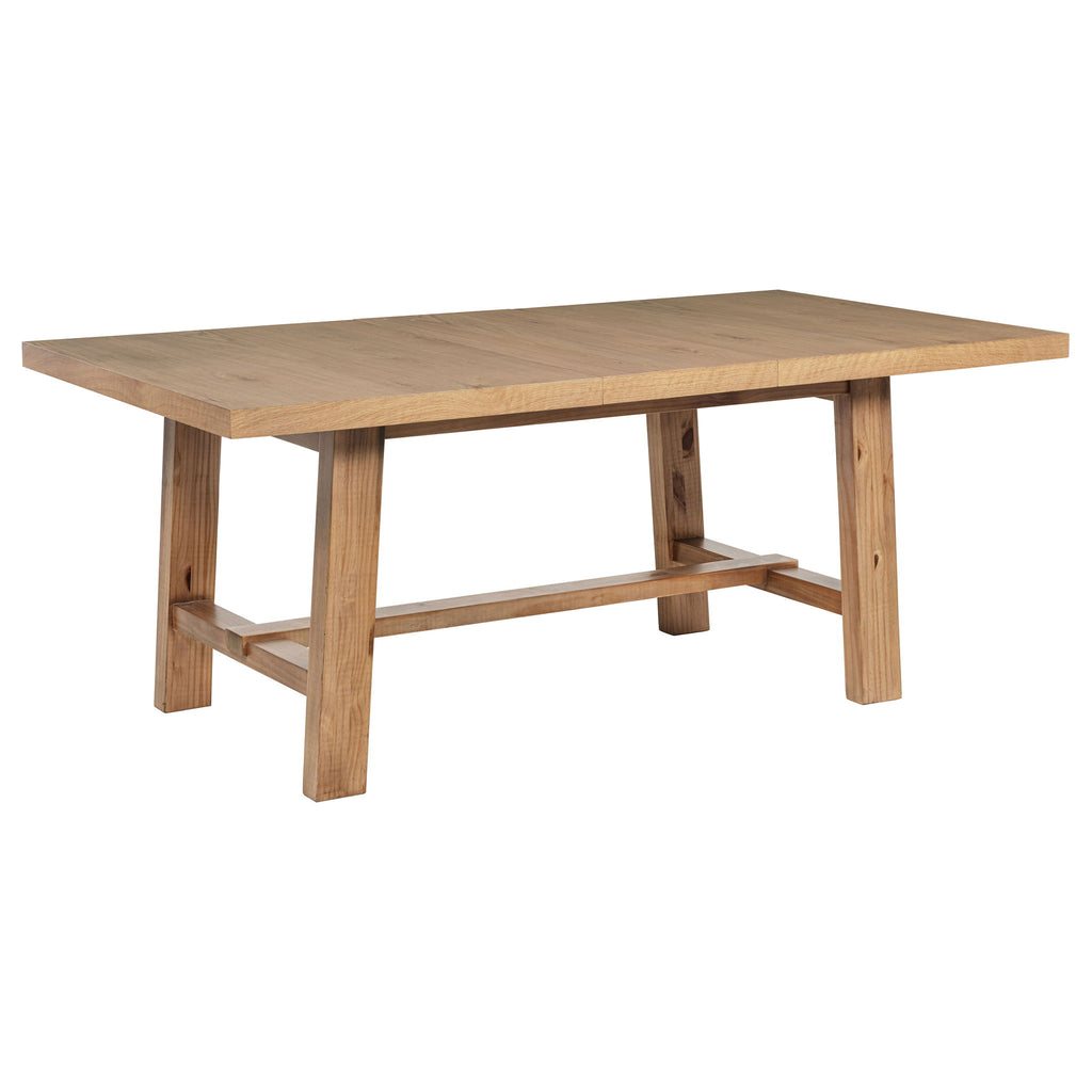 6 Piece Extension Leaf Dining Set With Expandable Table, Spindle Back Chairs And Bench - Natural