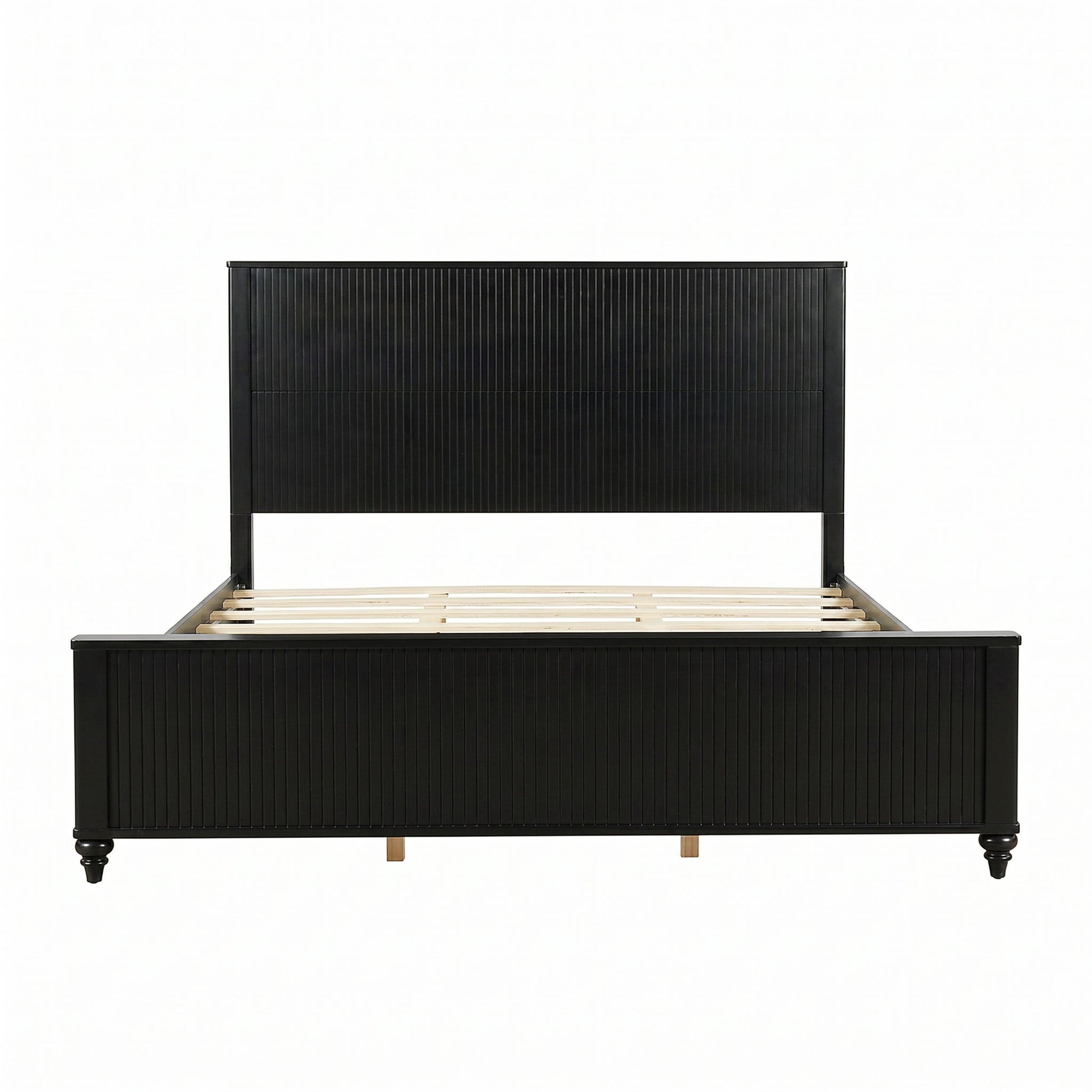 Fluted Platform Bed Frame, No Box Spring Needed
