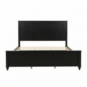 Fluted Platform Bed Frame, No Box Spring Needed