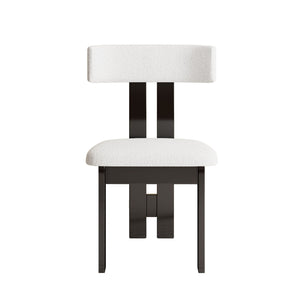 Modern Dining Chairs, Vertical Backrest Kitchen Chairs For Dining Room (Set of 2) - White