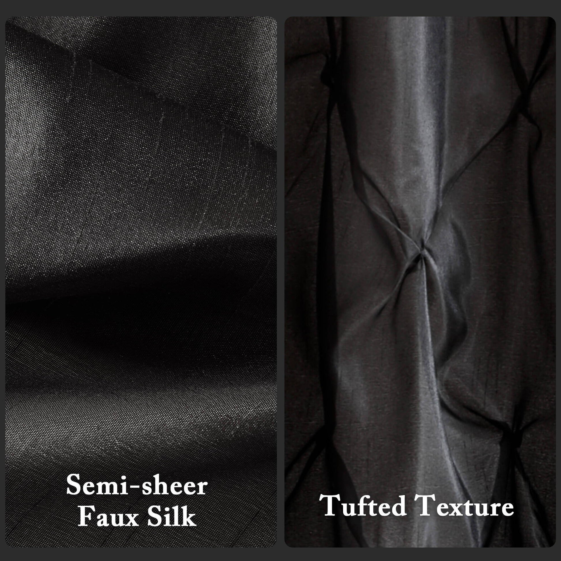 Laurel - Tufted Semi-Sheer Shower Curtain - Black