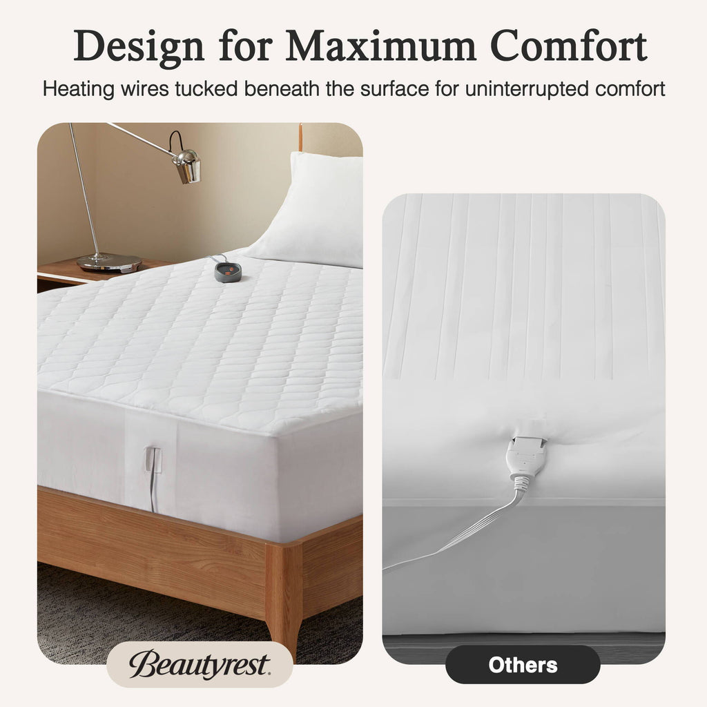 Heated Microfiber - Mattress Pad With 3M Scotchgard - White