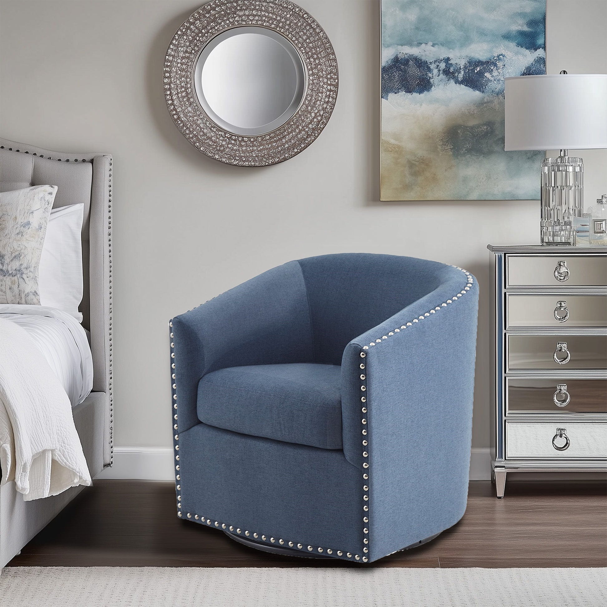Tyler - Swivel Chair - Blue