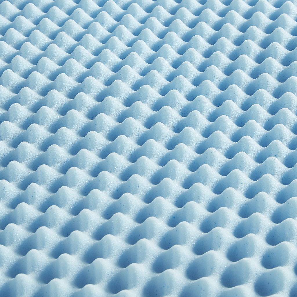Gel Memory Foam All Season Reversible Hypoallergenic Cooling Mattress Topper - Blue