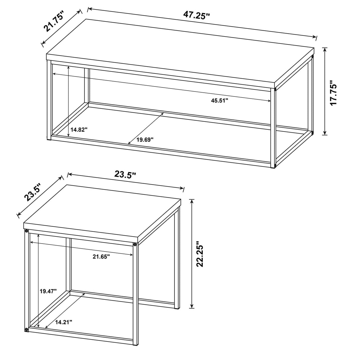Rosey - 3 Piece Coffee Table Set - Mango Color