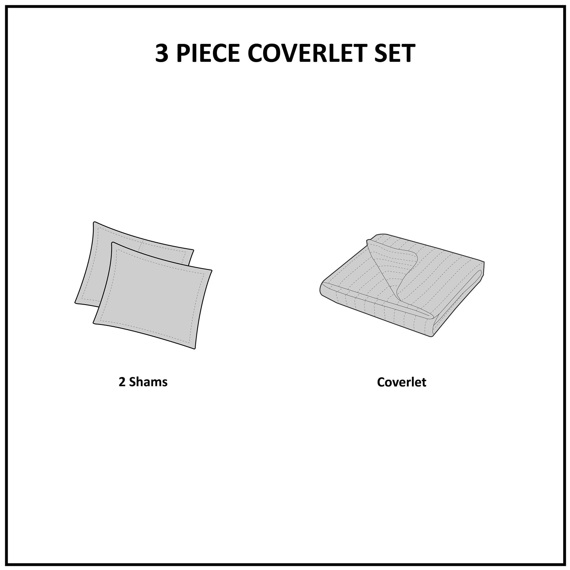 Mercer - 3 Piece Coverlet Set - Ivory
