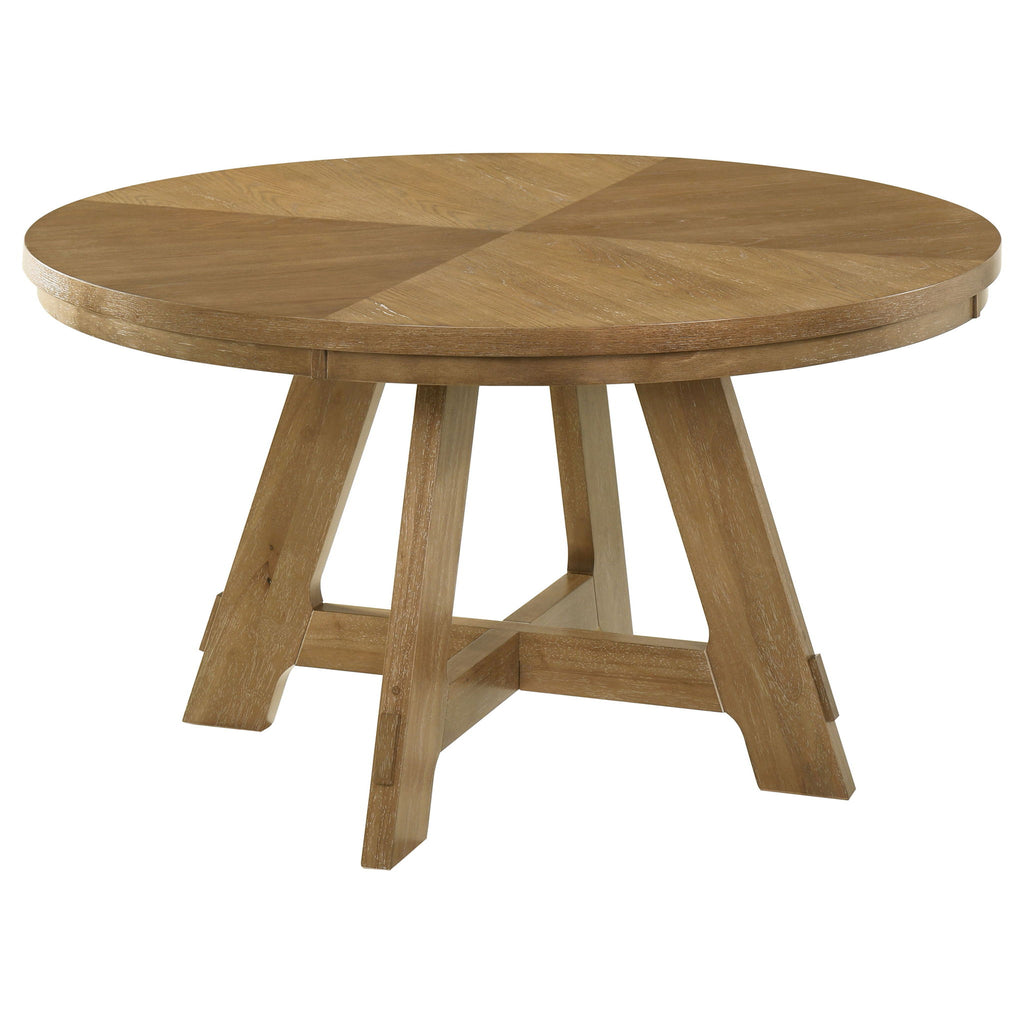 Kent - Round Dining Table - Brown Oak