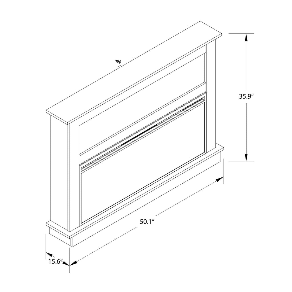 Ellsworth - Wide Electric Fireplace Insert With Mantel And Remote Control - White