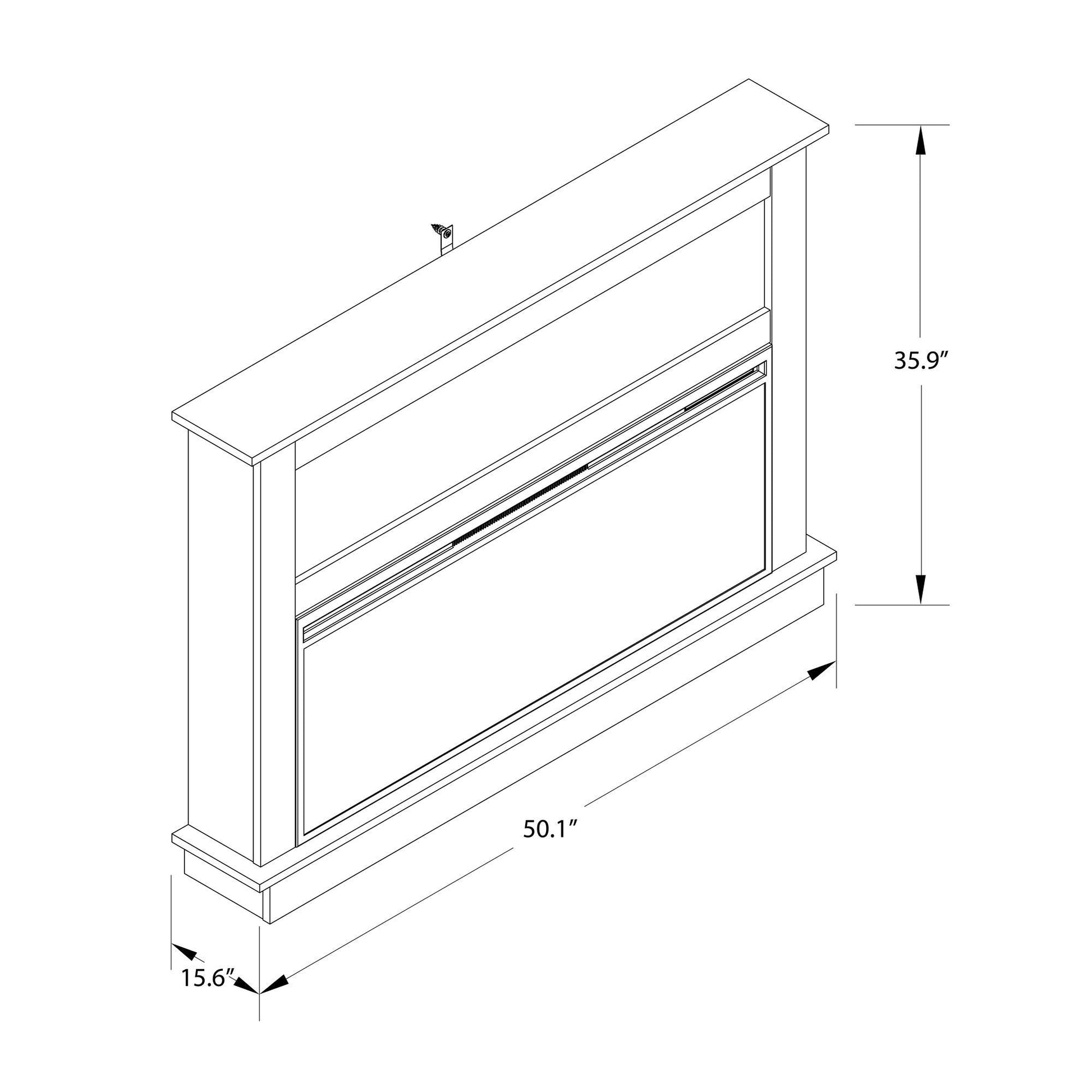 Ellsworth - Wide Electric Fireplace Insert With Mantel And Remote Control - White