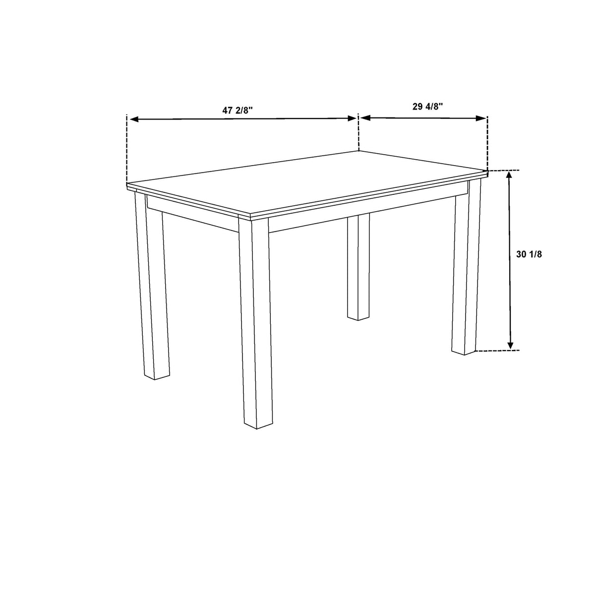Sarang - Panda Dining Table With 4 Padded Dining Chairs - Black