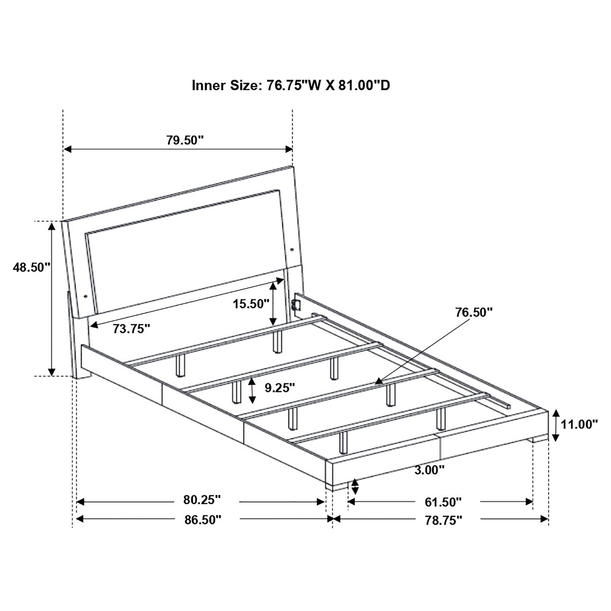 Strick & Bolton - High Gloss Panel Bed With LED Lights